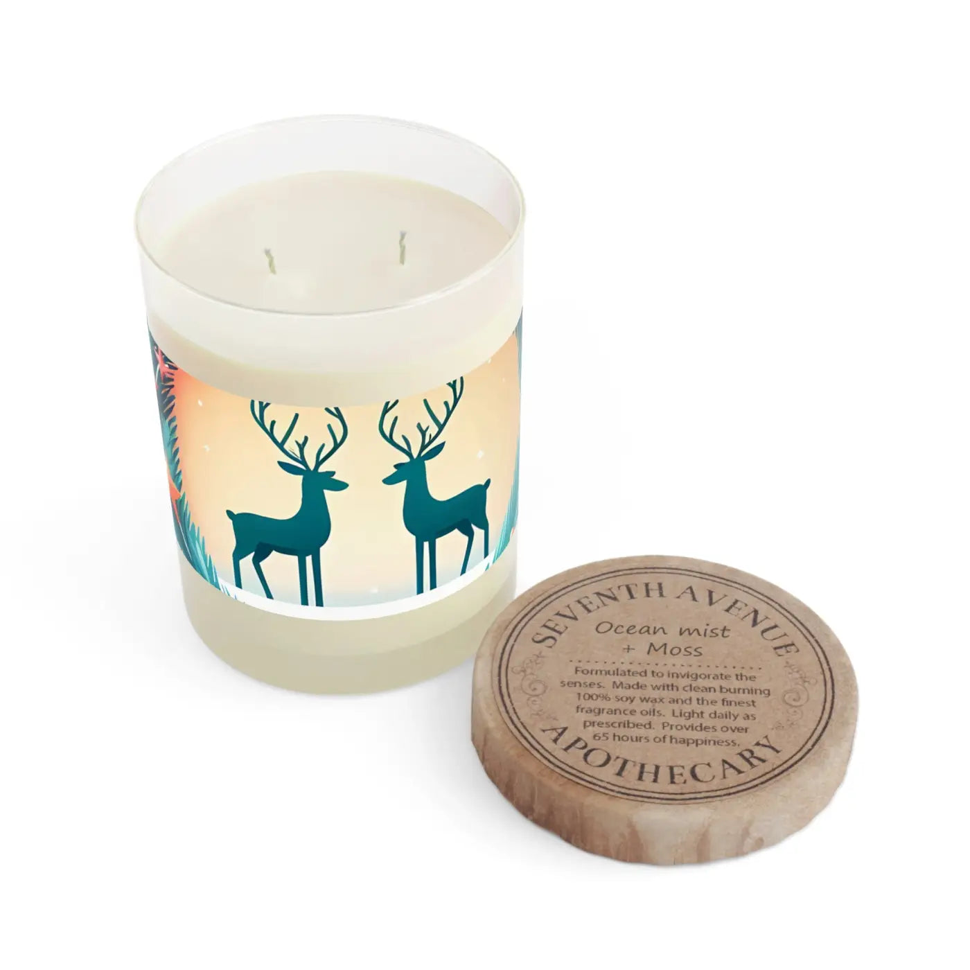 Reindeer Couple Christmas Scented Candle - Festive Winter - DipaliZ