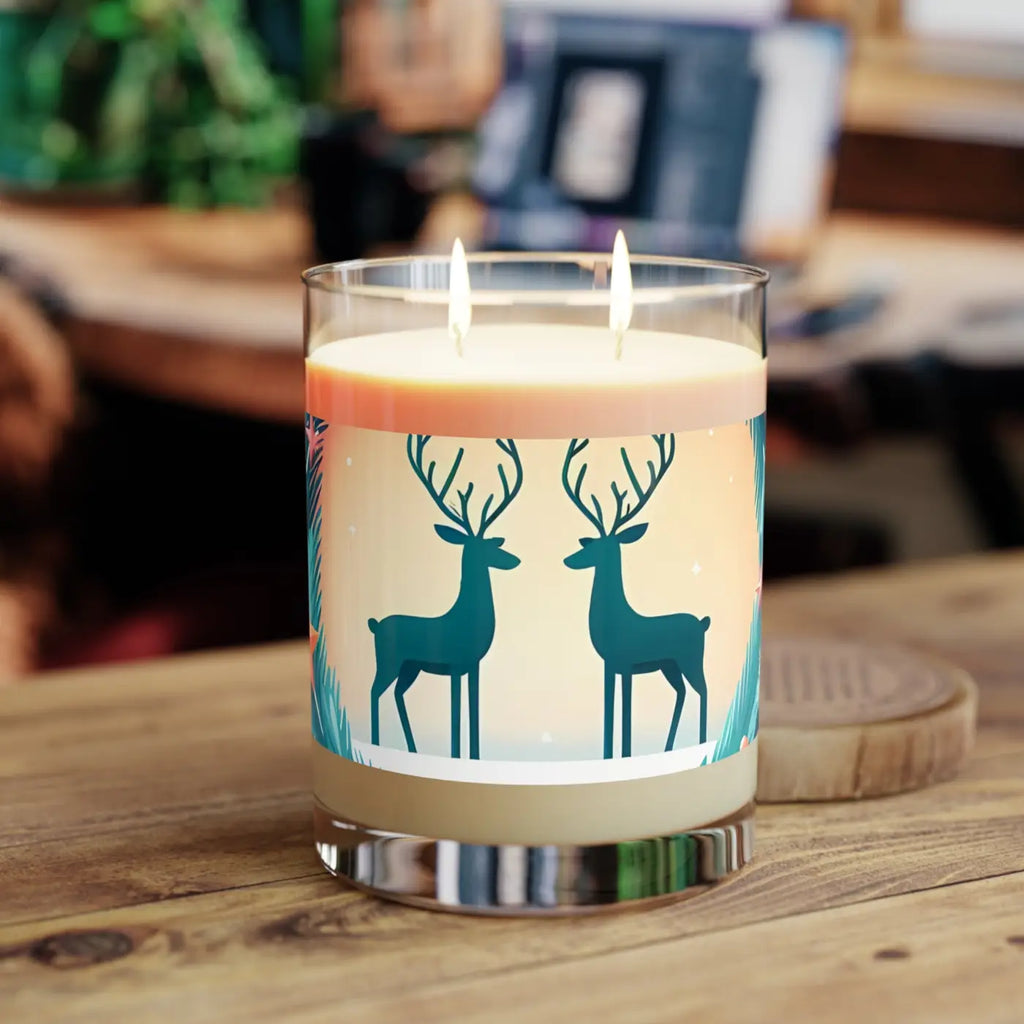 Reindeer Couple Christmas Scented Candle - Festive Winter - DipaliZ