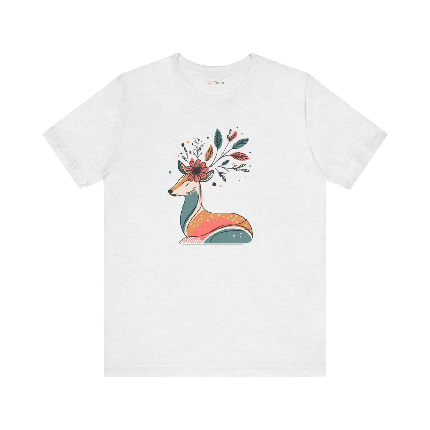 Reindeer Unisex Jersey Short Sleeve Tee - Christmas Floral - DipaliZ