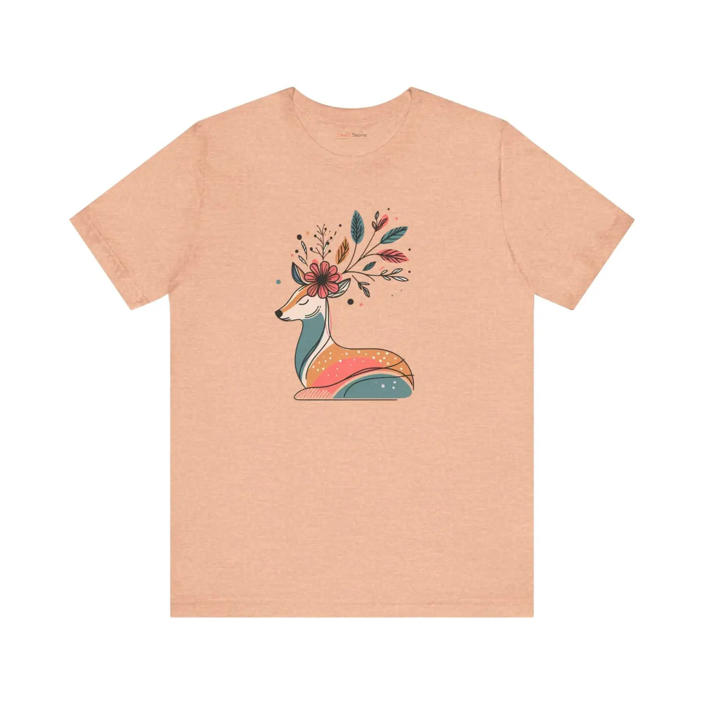 Reindeer Unisex Jersey Short Sleeve Tee - Christmas Floral - DipaliZ