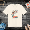 Reindeer Unisex Jersey Short Sleeve Tee - Christmas Floral - DipaliZ