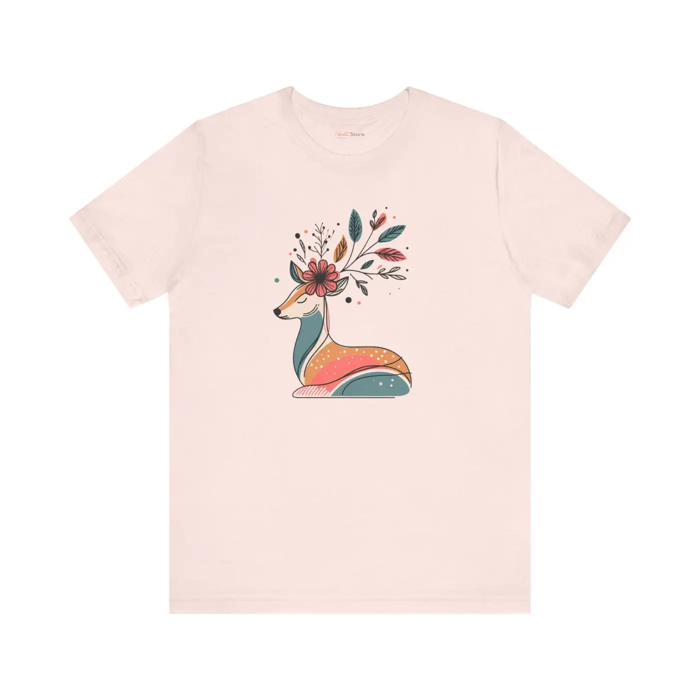 Reindeer Unisex Jersey Short Sleeve Tee - Christmas Floral - DipaliZ