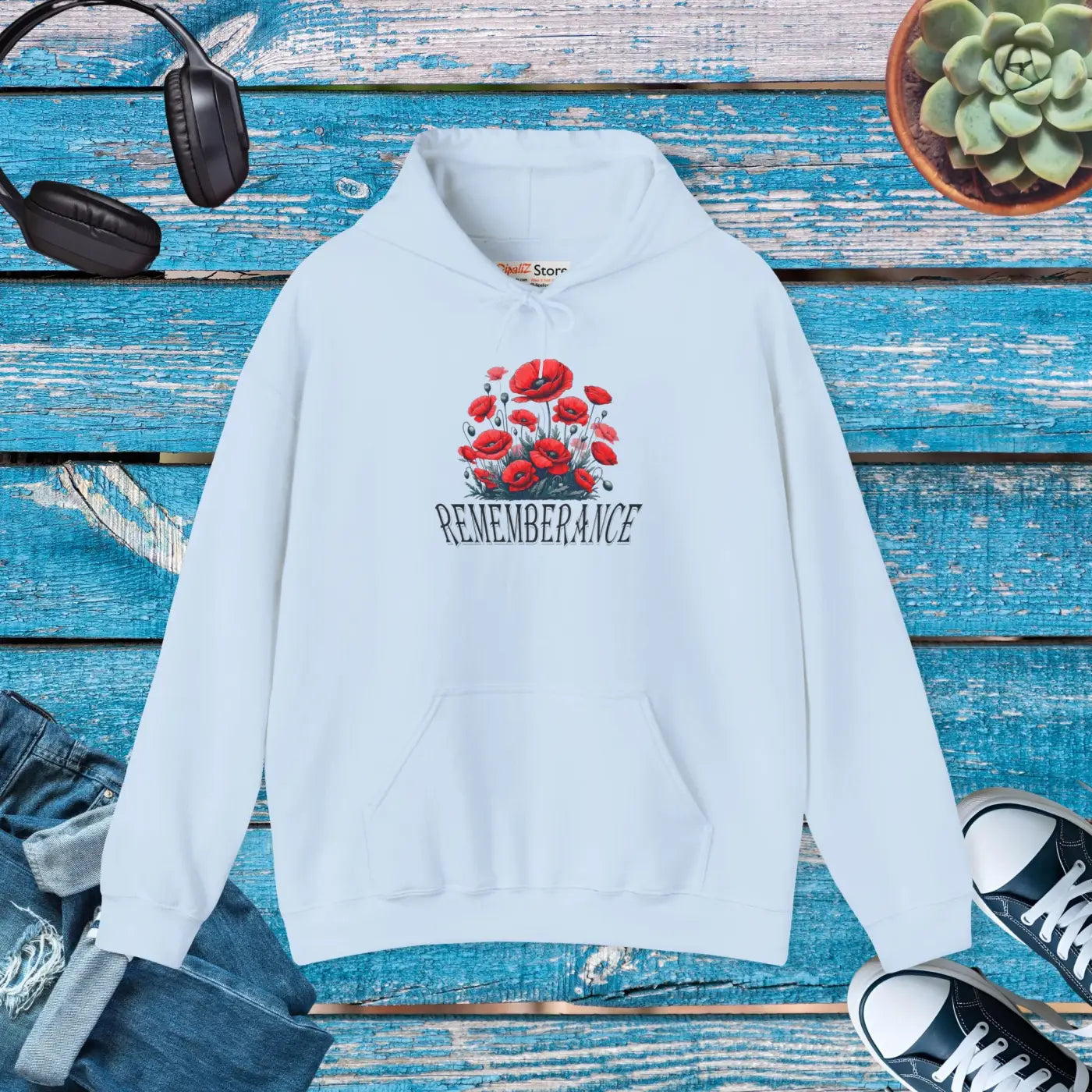 Remembrance Floral Hooded Sweatshirt - Cozy Comfort - DipaliZ