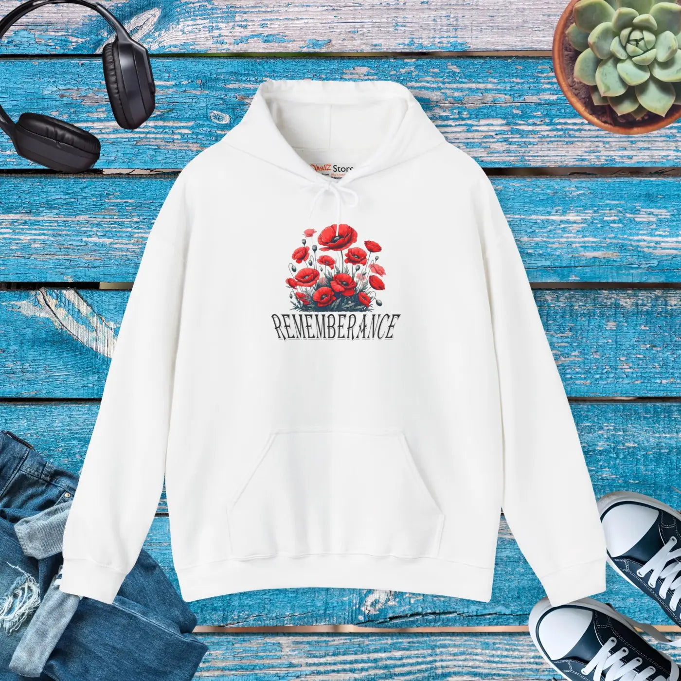 Remembrance Floral Hooded Sweatshirt - Cozy Comfort - DipaliZ