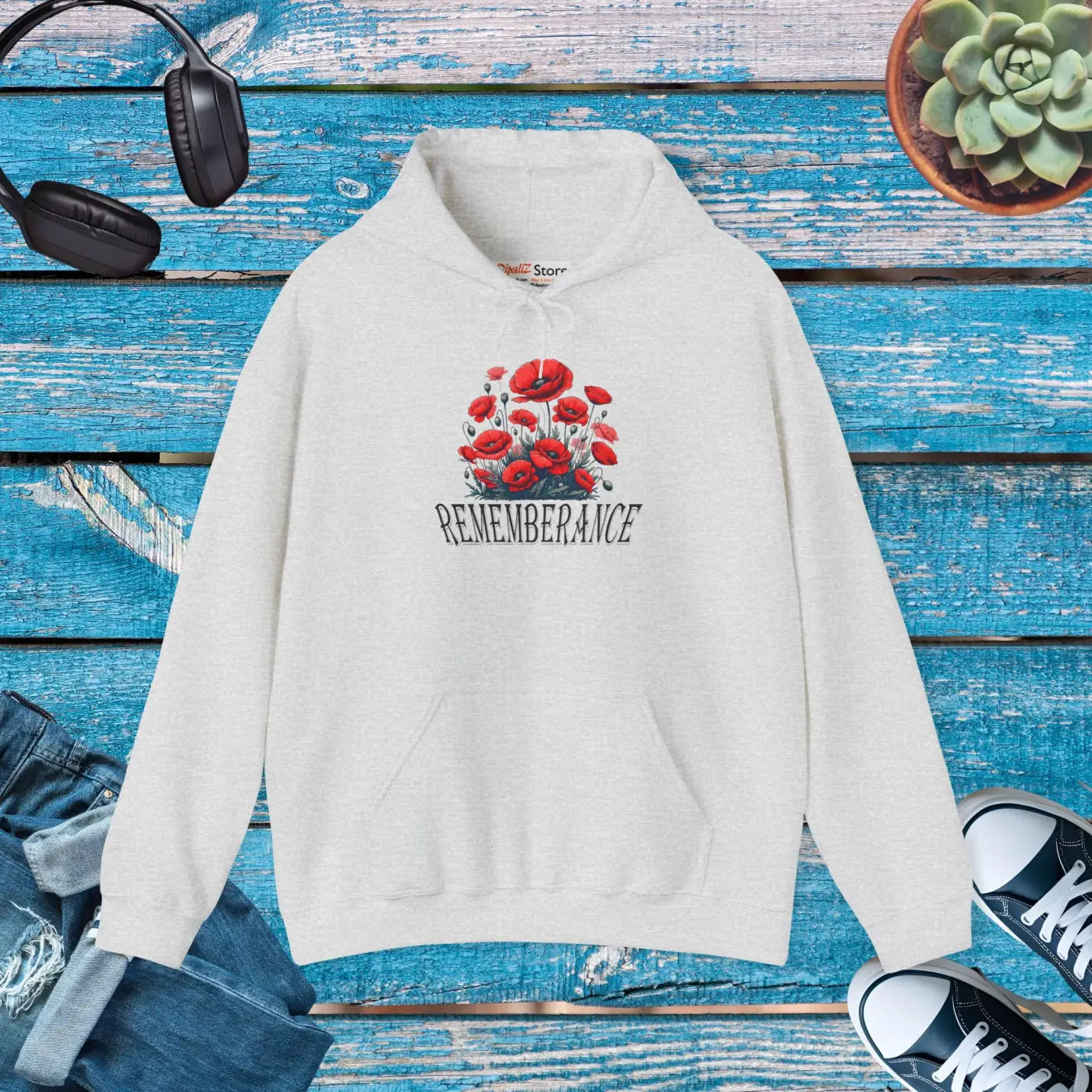 Remembrance Floral Hooded Sweatshirt - Cozy Comfort - DipaliZ