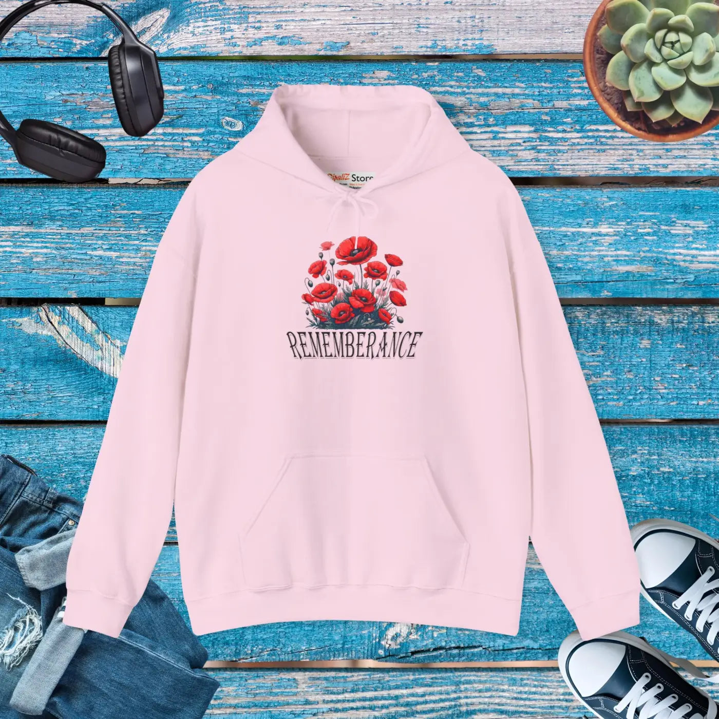 Remembrance Floral Hooded Sweatshirt - Cozy Comfort - DipaliZ