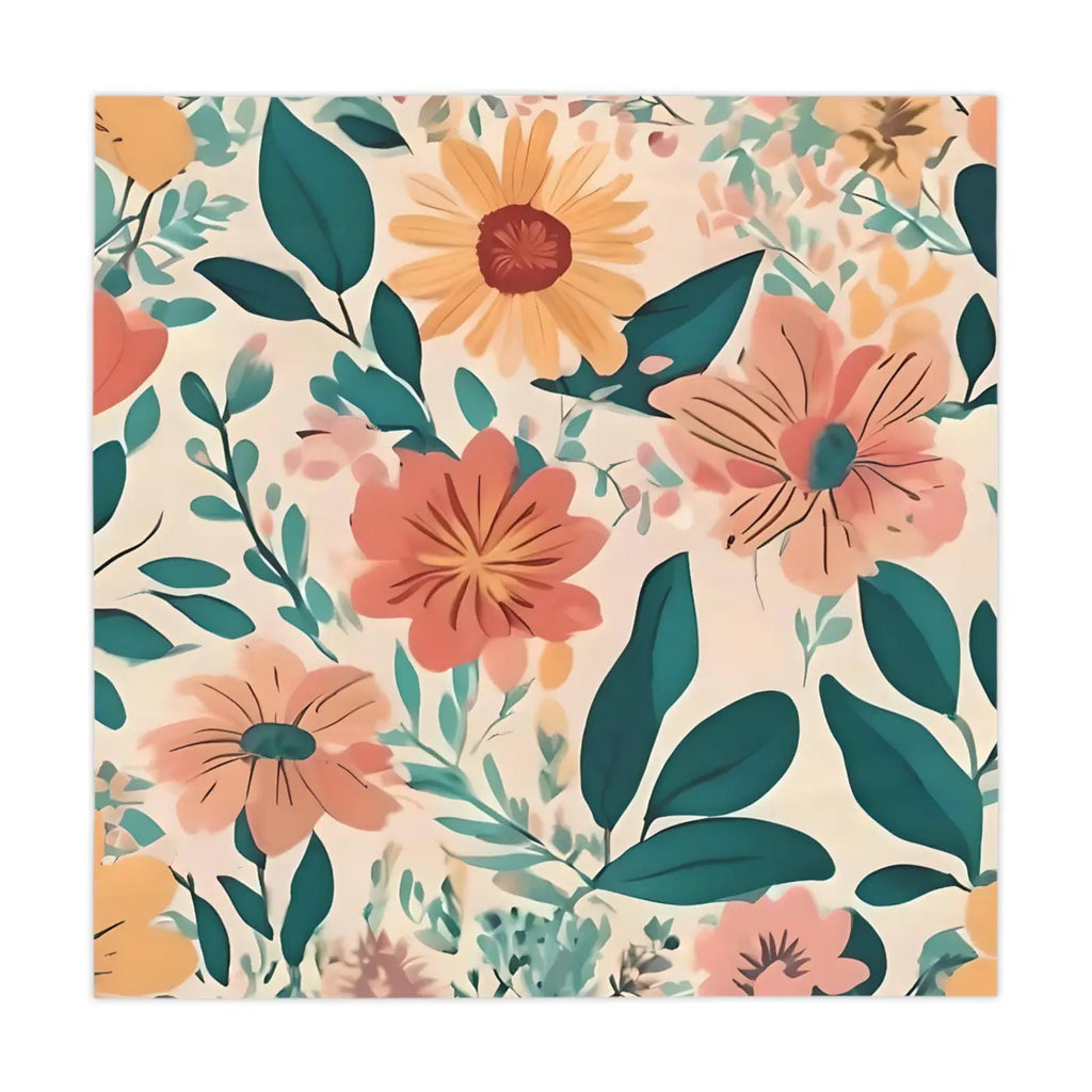 Retro Colored Large Floral Tablecloth - Groovy Feasts - DipaliZ