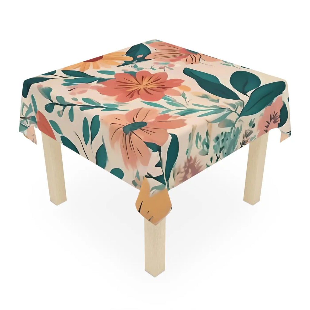 Retro Colored Large Floral Tablecloth - Groovy Feasts - DipaliZ
