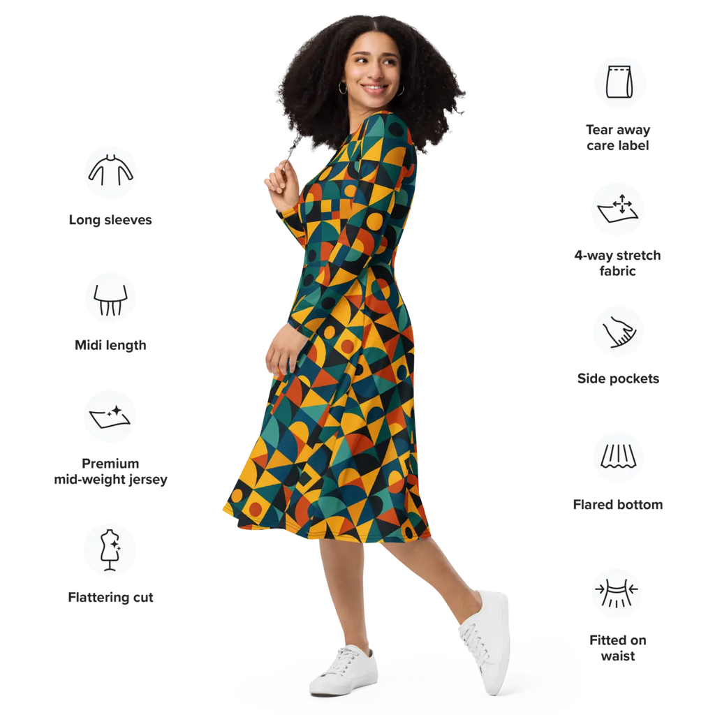 Sleeve Midi Dress - Ultra Soft Comfort - DipaliZ
