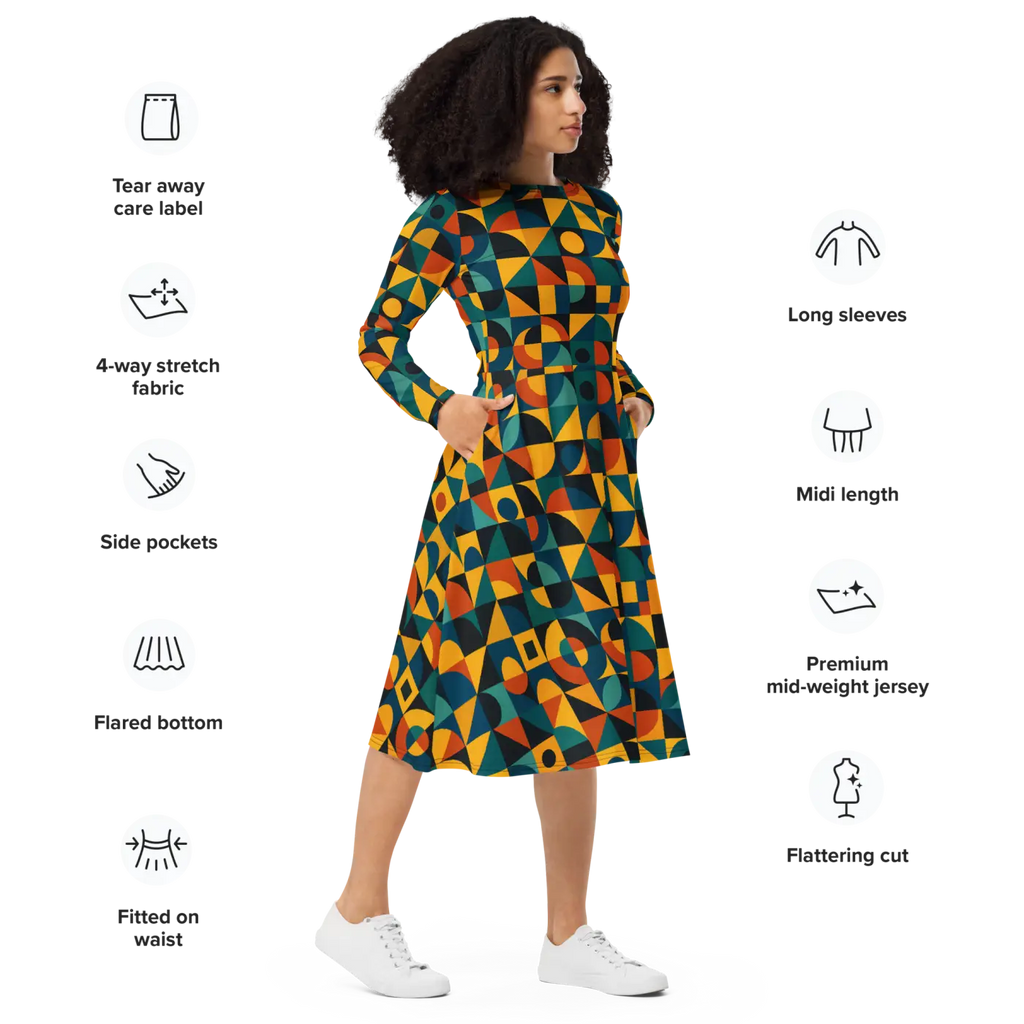 Sleeve Midi Dress - Ultra Soft Comfort - DipaliZ