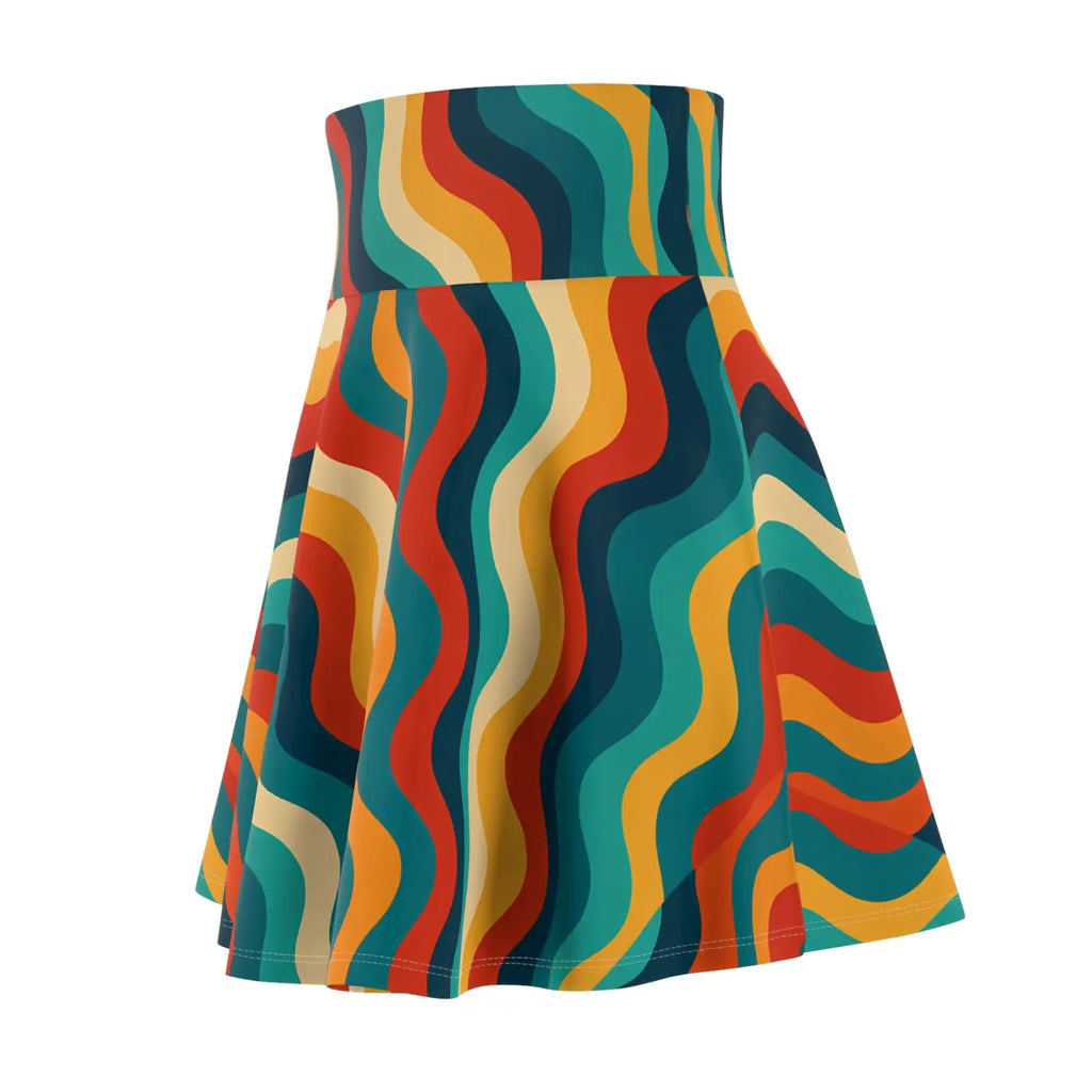 Retro Wave Skater Skirt - Boho Chic Fashion for Women - DipaliZ