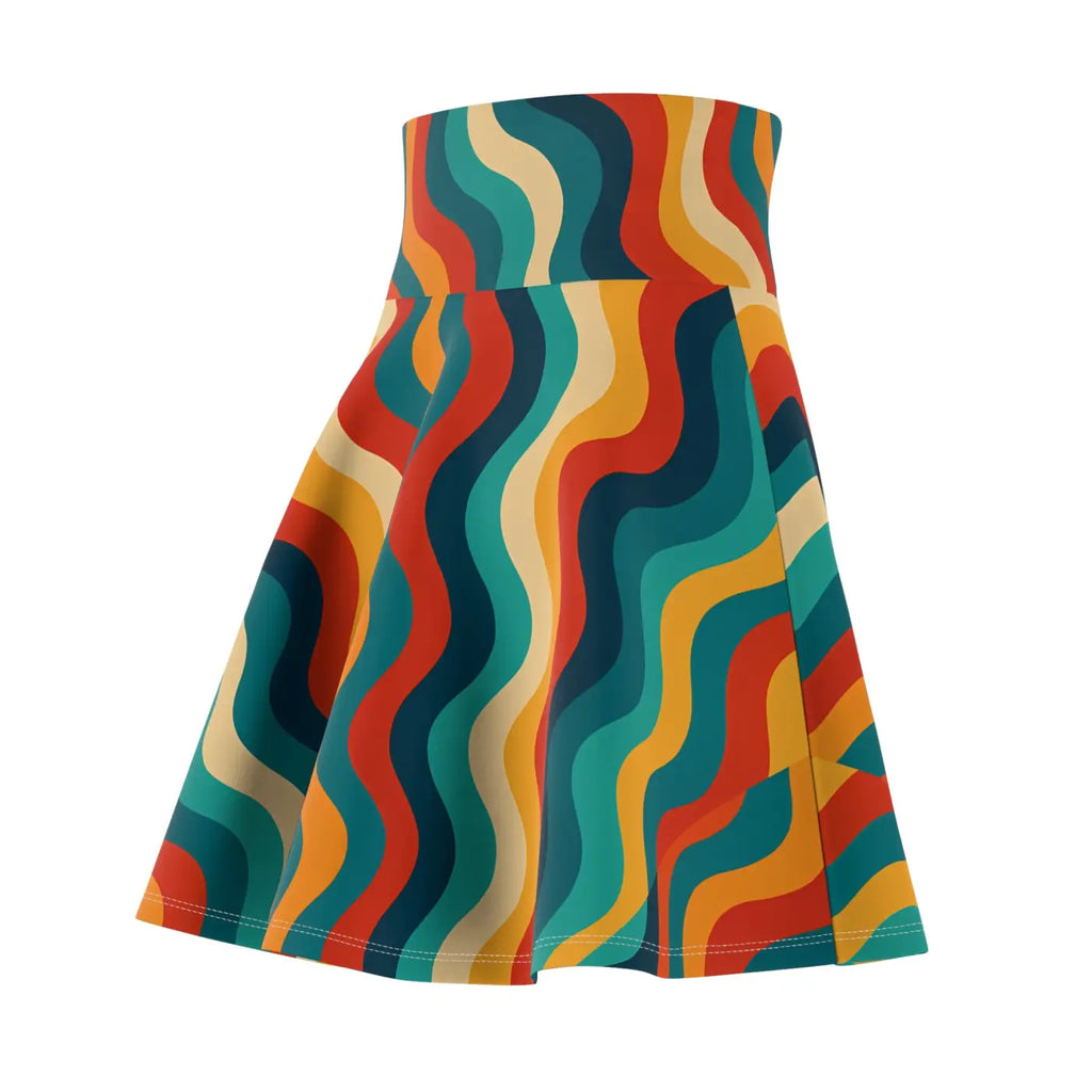 Retro Wave Skater Skirt - Boho Chic Fashion for Women - DipaliZ