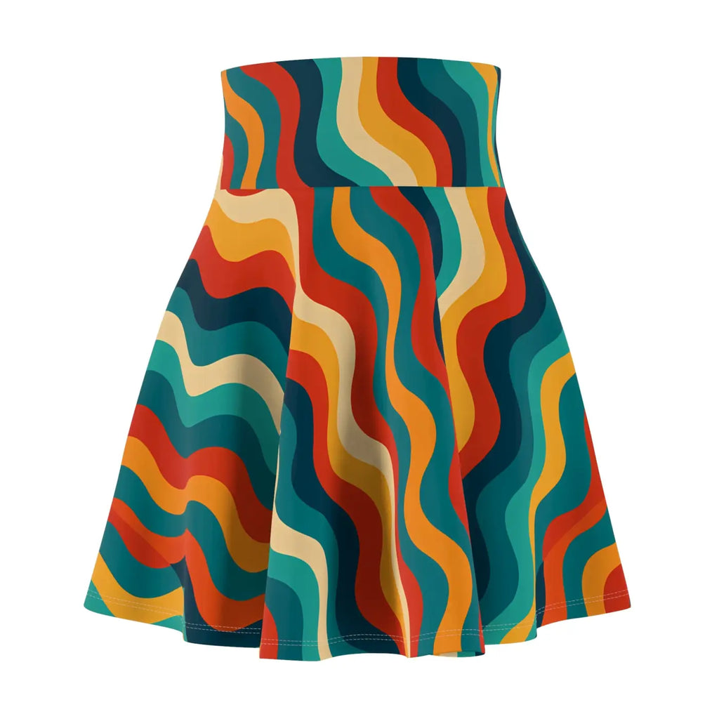 Retro Wave Skater Skirt - Boho Chic Fashion for Women - DipaliZ