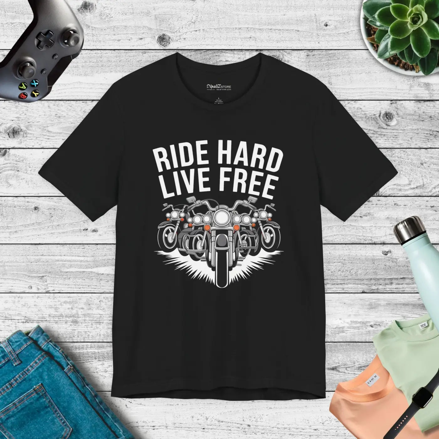 Unisex Jersey Short Sleeve Tee - Ride Hard Live Free - DipaliZ