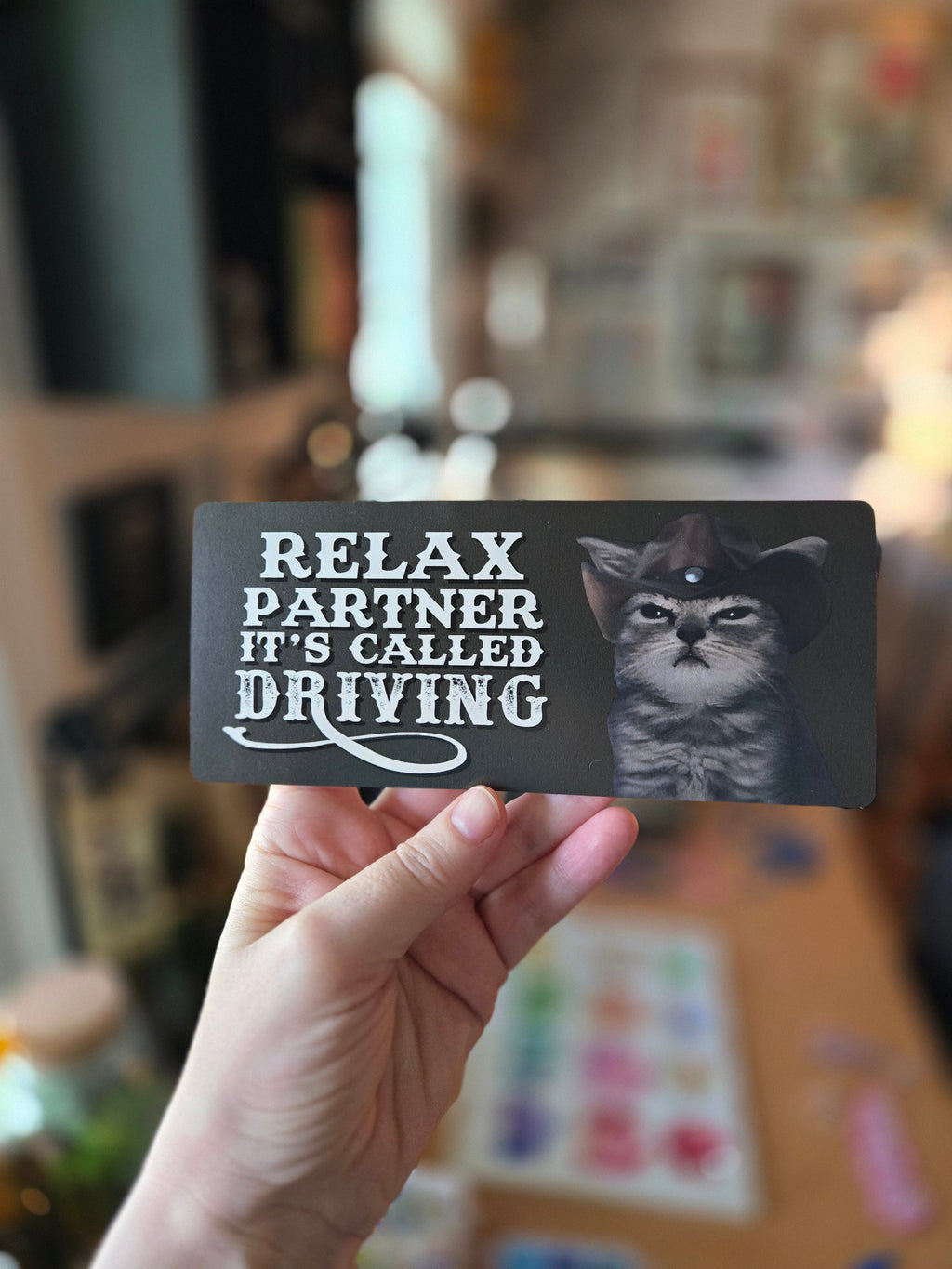 Relax Partner It’s Called Driving 7" Funny Bumper Sticker