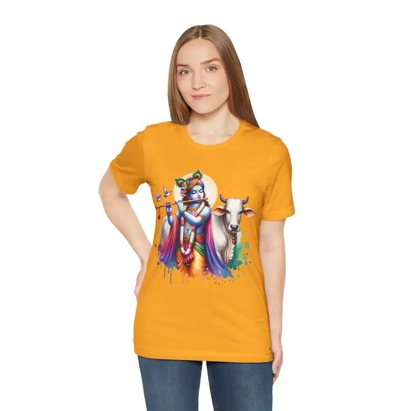 Trendy Cool Krishna Cow Tee - Unisex Jersey Shirt - DipaliZ