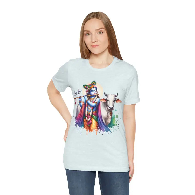 Trendy Cool Krishna Cow Tee - Unisex Jersey Shirt - DipaliZ