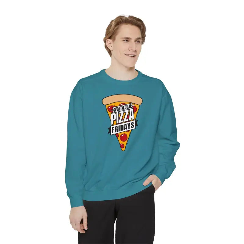 Rock Pizza Fridays Garment-Dyed Sweatshirt - Color-Blast Fleece - DipaliZ