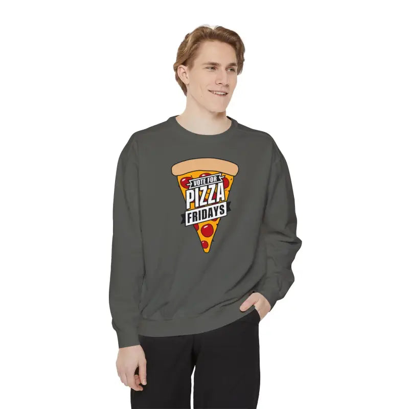 Rock Pizza Fridays Garment-Dyed Sweatshirt - Color-Blast Fleece - DipaliZ