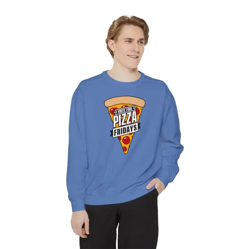 Rock Pizza Fridays Garment-Dyed Sweatshirt - Color-Blast Fleece - DipaliZ