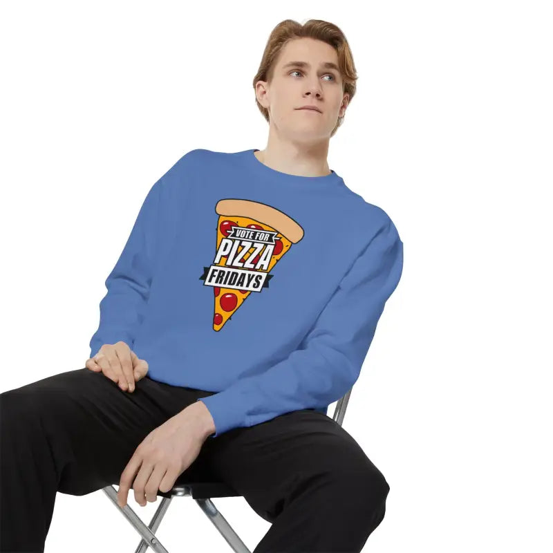 Rock Pizza Fridays Garment-Dyed Sweatshirt - Color-Blast Fleece - DipaliZ