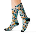 Retro Watercolor Abstract Socks - Bold Circle Design - DipaliZ
