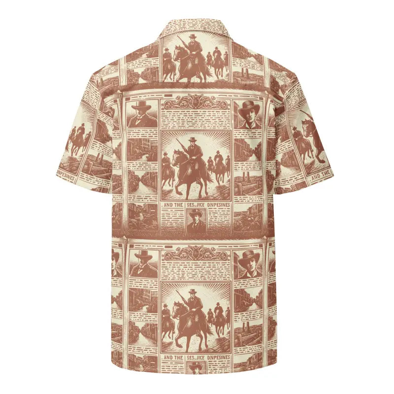 Vintage Newspaper Unisex Button Shirt - Retro Eco Style - DipaliZ
