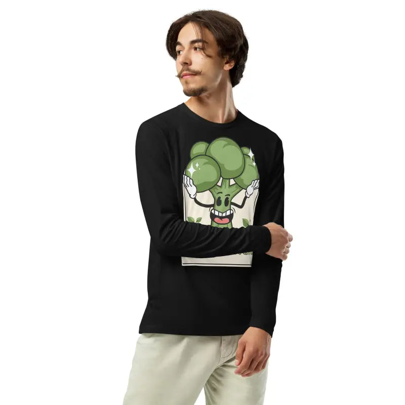Long Sleeve Fitted Crew - Broc N Roll Music Lover Tee - DipaliZ