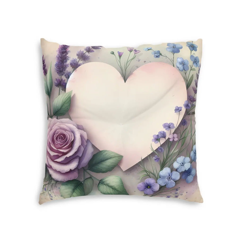 Tufted Floor Pillow - Cozy Heart Cushion Statement Piece - DipaliZ