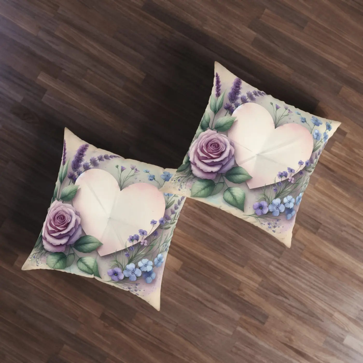 Tufted Floor Pillow - Cozy Heart Cushion Statement Piece - DipaliZ