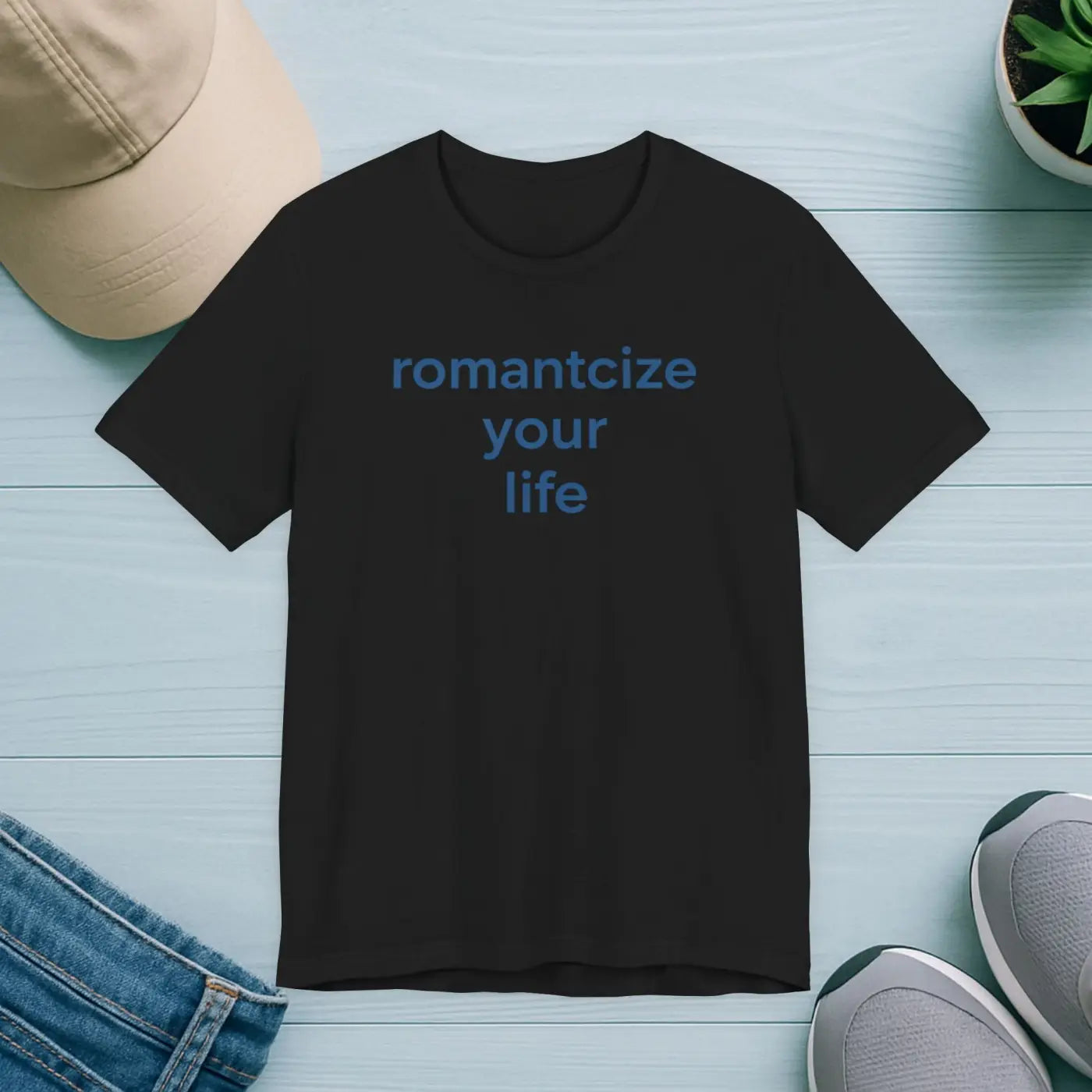 Winter Typography Slogans Tee - Bold Blue Statement - DipaliZ