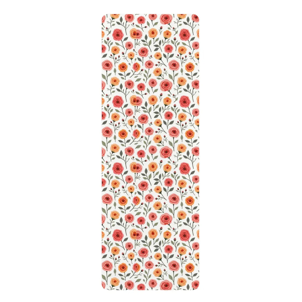 Floral Rubber Yoga Mat - Elegant Rose Design - DipaliZ