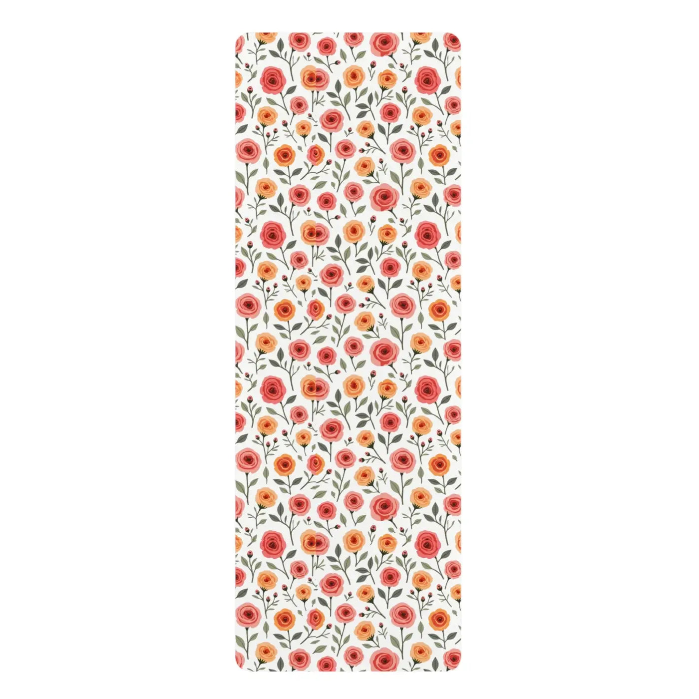 Floral Rubber Yoga Mat - Elegant Rose Design - DipaliZ