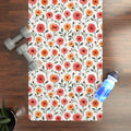 Floral Rubber Yoga Mat - Elegant Rose Design - DipaliZ