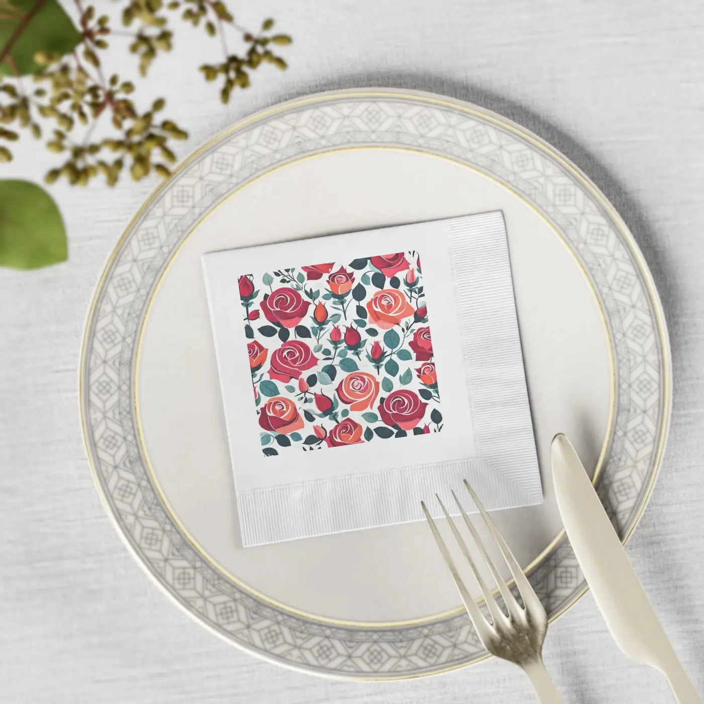 White Coined Napkins - Chic Party Essential - DipaliZ
