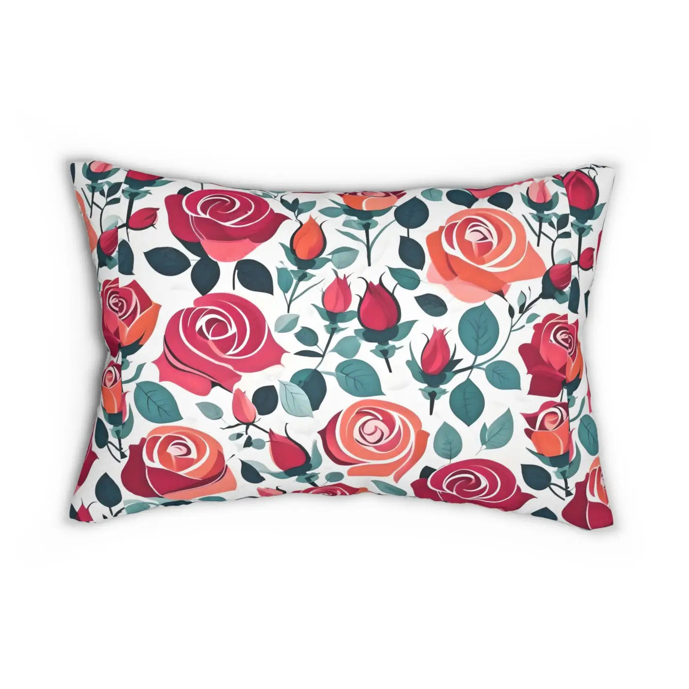 Rose Lumbar Pillow - Spun Polyester Home Decor - DipaliZ