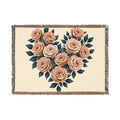 Cozy Rose Heart Woven Blanket - Warm Textile Sanctuary - DipaliZ