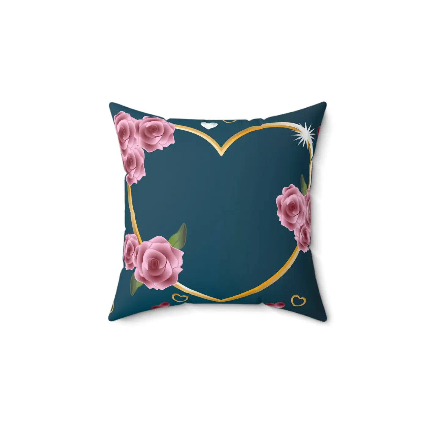 Vintage Floral Spun Polyester Square Pillow - Blue Rose - DipaliZ