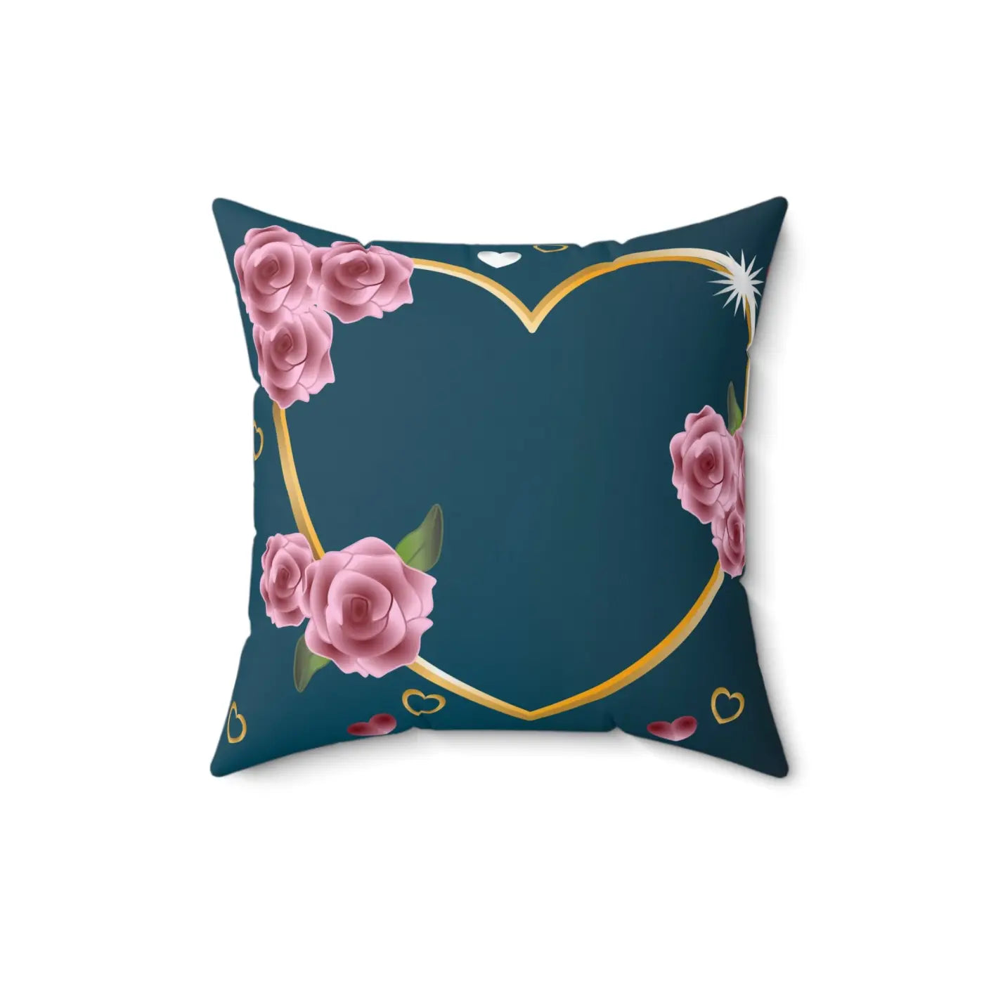 Vintage Floral Spun Polyester Square Pillow - Blue Rose - DipaliZ