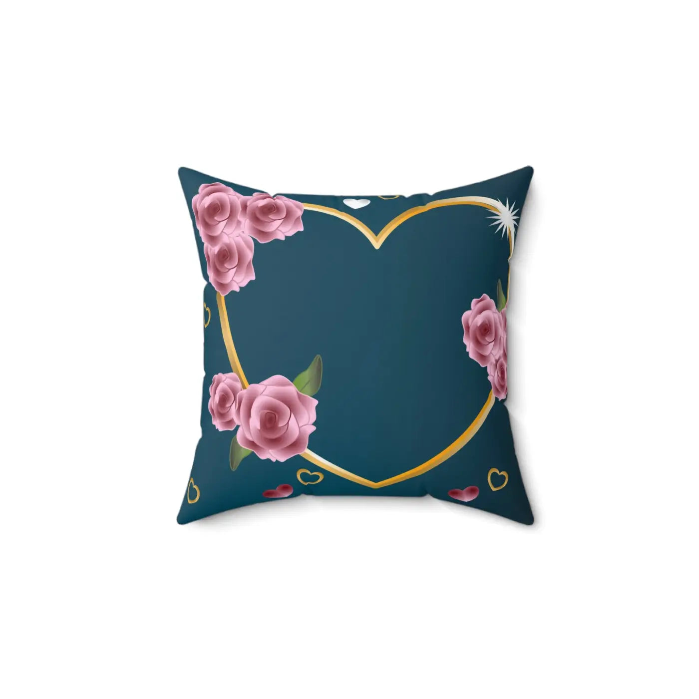 Vintage Floral Spun Polyester Square Pillow - Blue Rose - DipaliZ