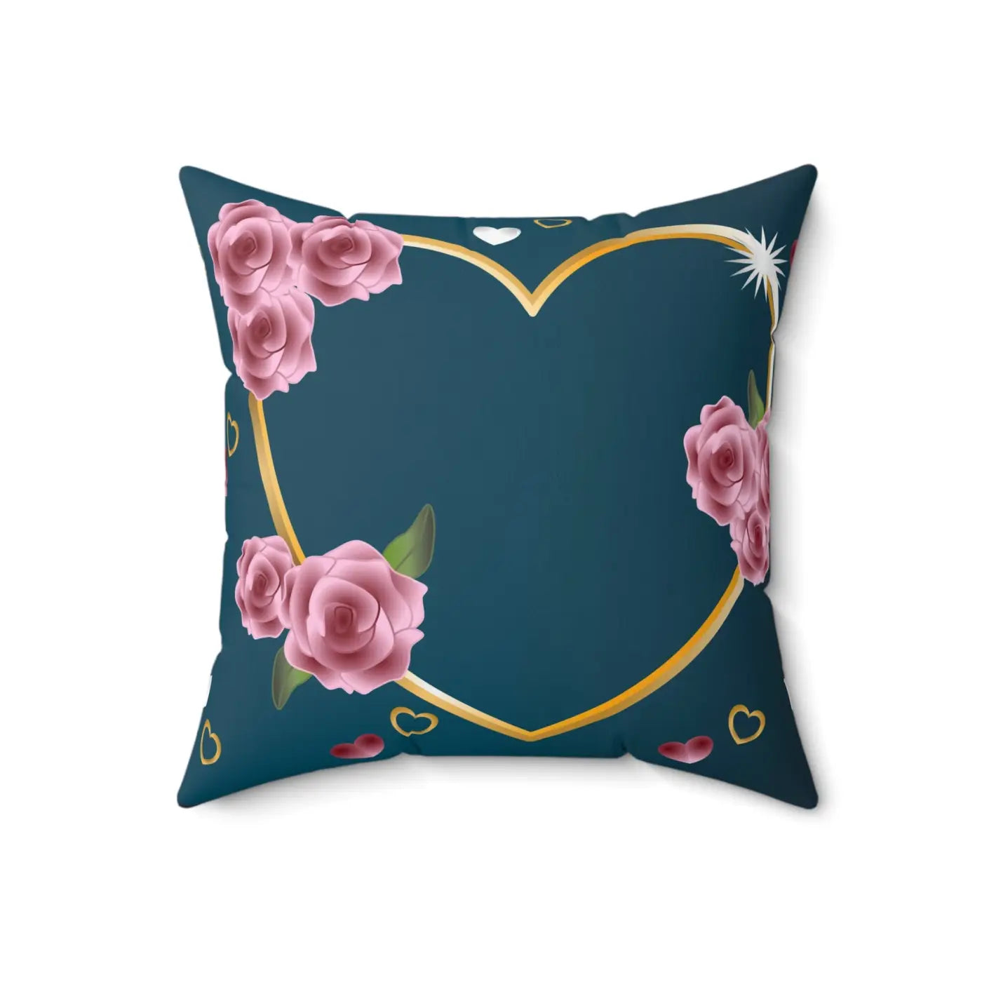 Vintage Floral Spun Polyester Square Pillow - Blue Rose - DipaliZ
