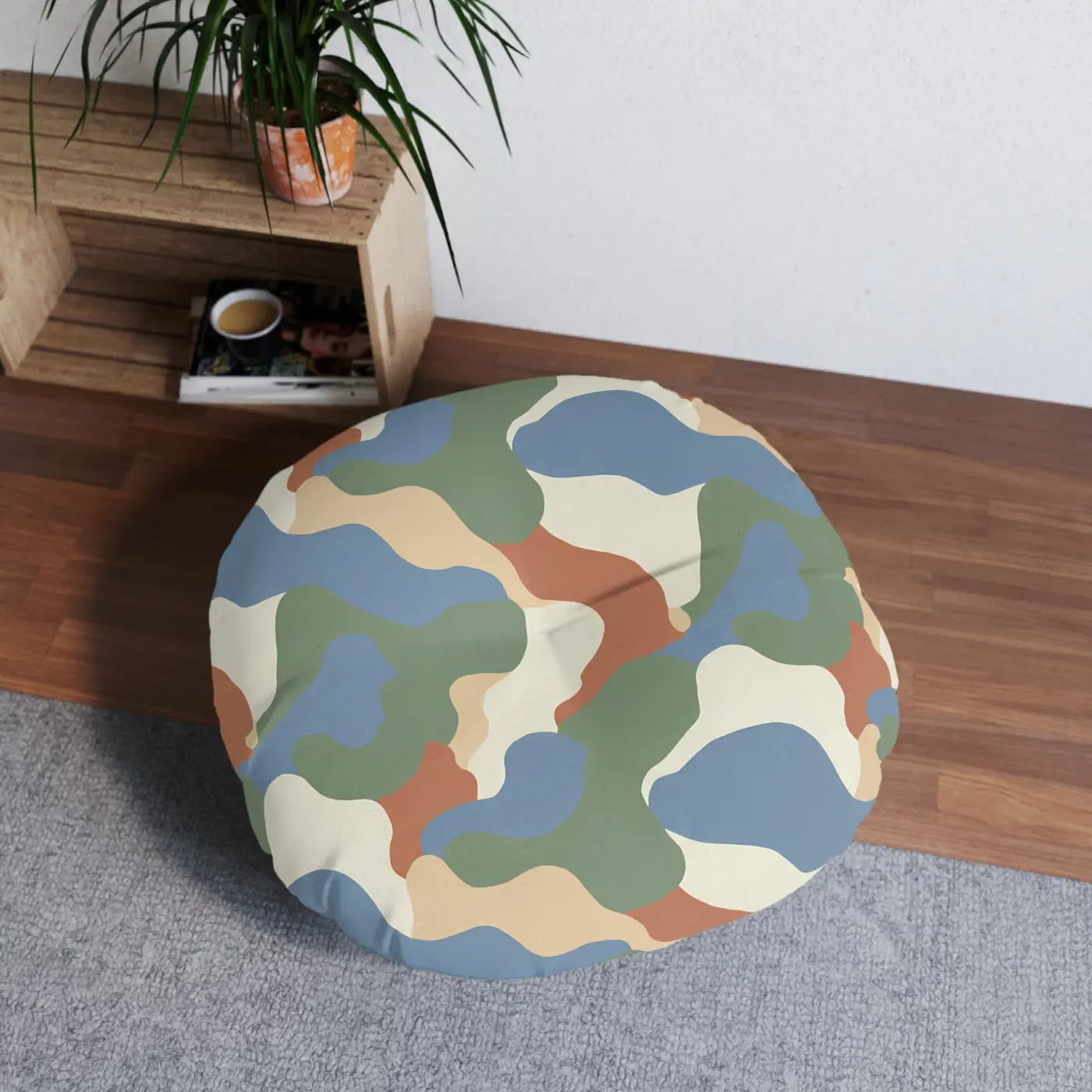 Round Tufted Floor Pillow - Cozy Velvet Retreat - DipaliZ