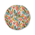 Round Tufted Floor Pillow - Retro Floral Tulip Design - DipaliZ