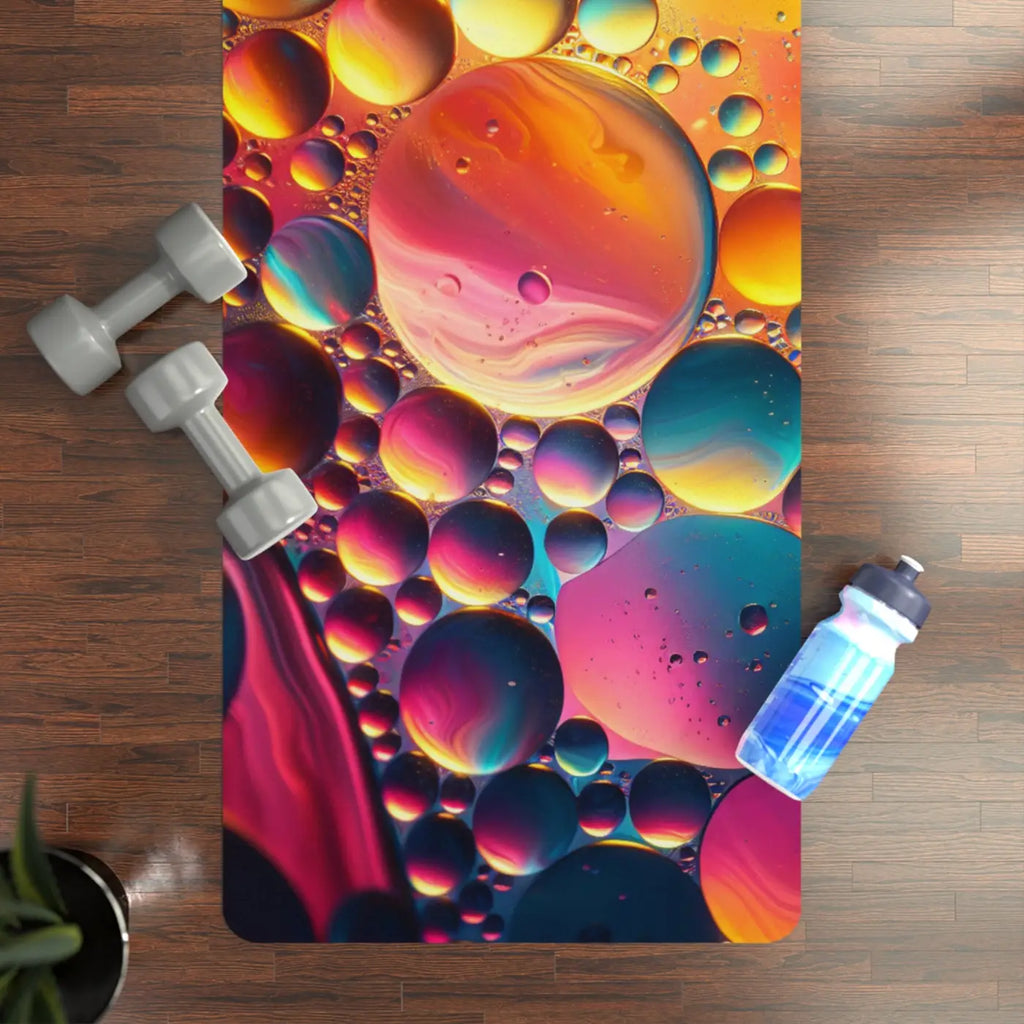 Rubber Yoga Mat - Abstract Fluid Pattern Design - DipaliZ