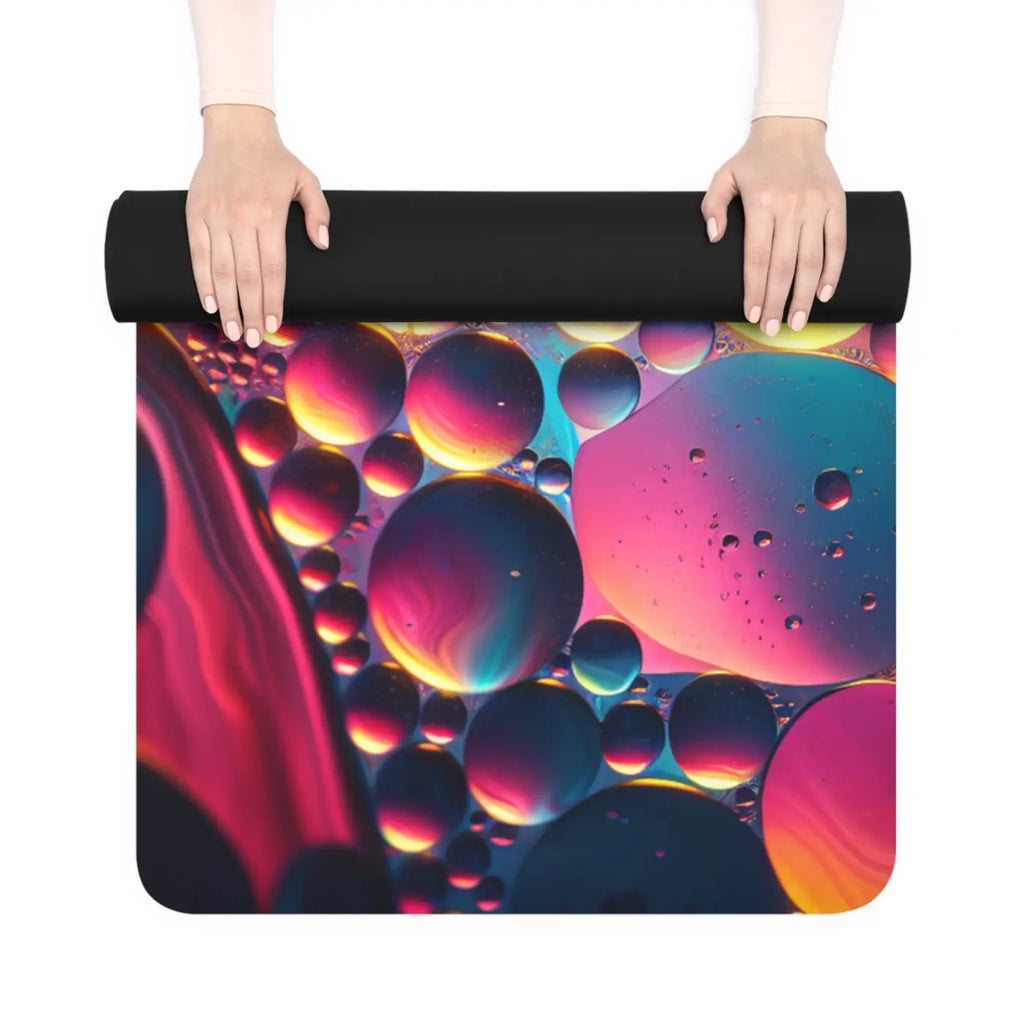 Rubber Yoga Mat - Abstract Fluid Pattern Design - DipaliZ