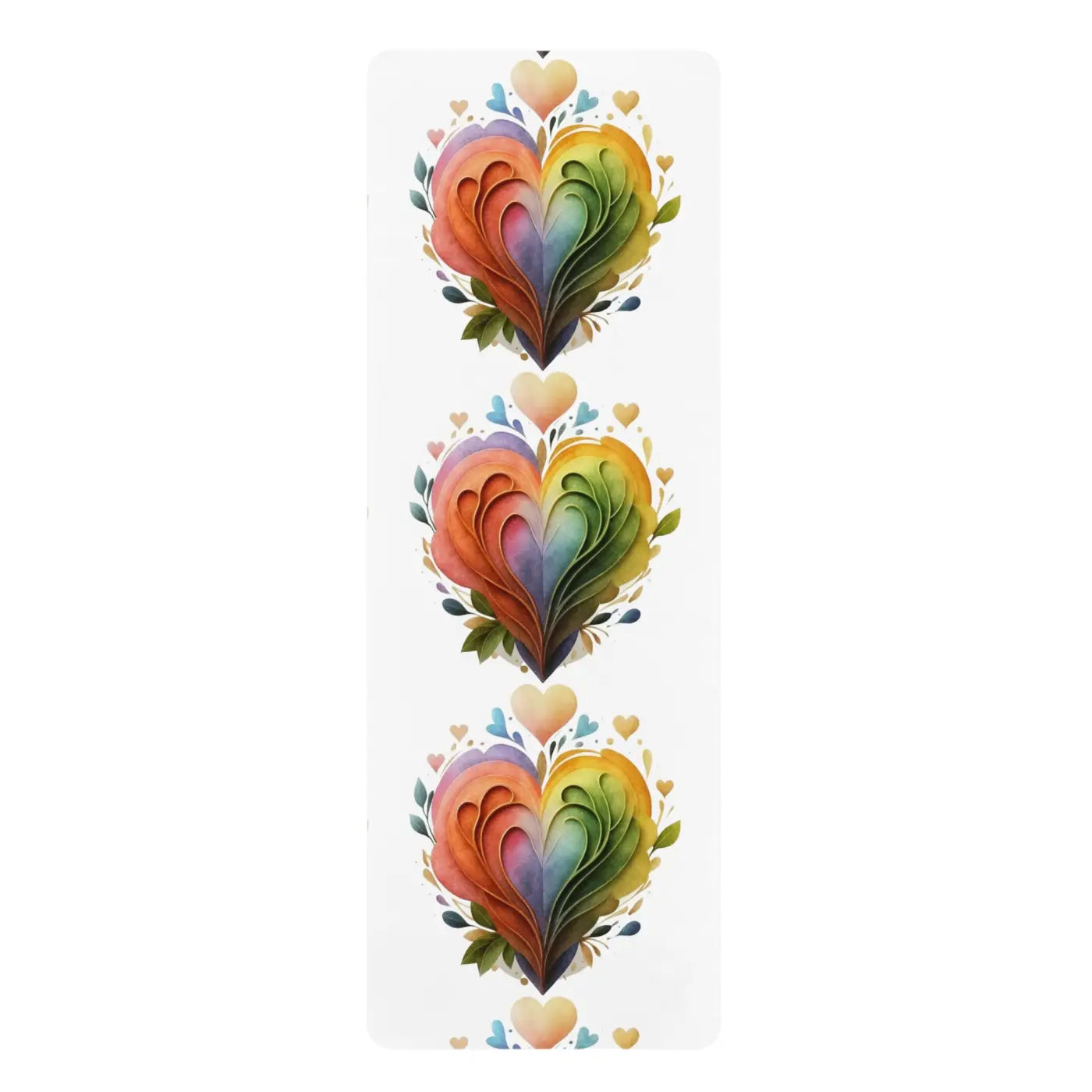 Colorful Hearts Rubber Yoga Mat - Anti-Slip Microfiber - DipaliZ