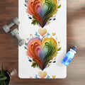 Colorful Hearts Rubber Yoga Mat - Anti-Slip Microfiber - DipaliZ