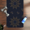 Geometric Rubber Yoga Mat - Navy Blue Design - DipaliZ