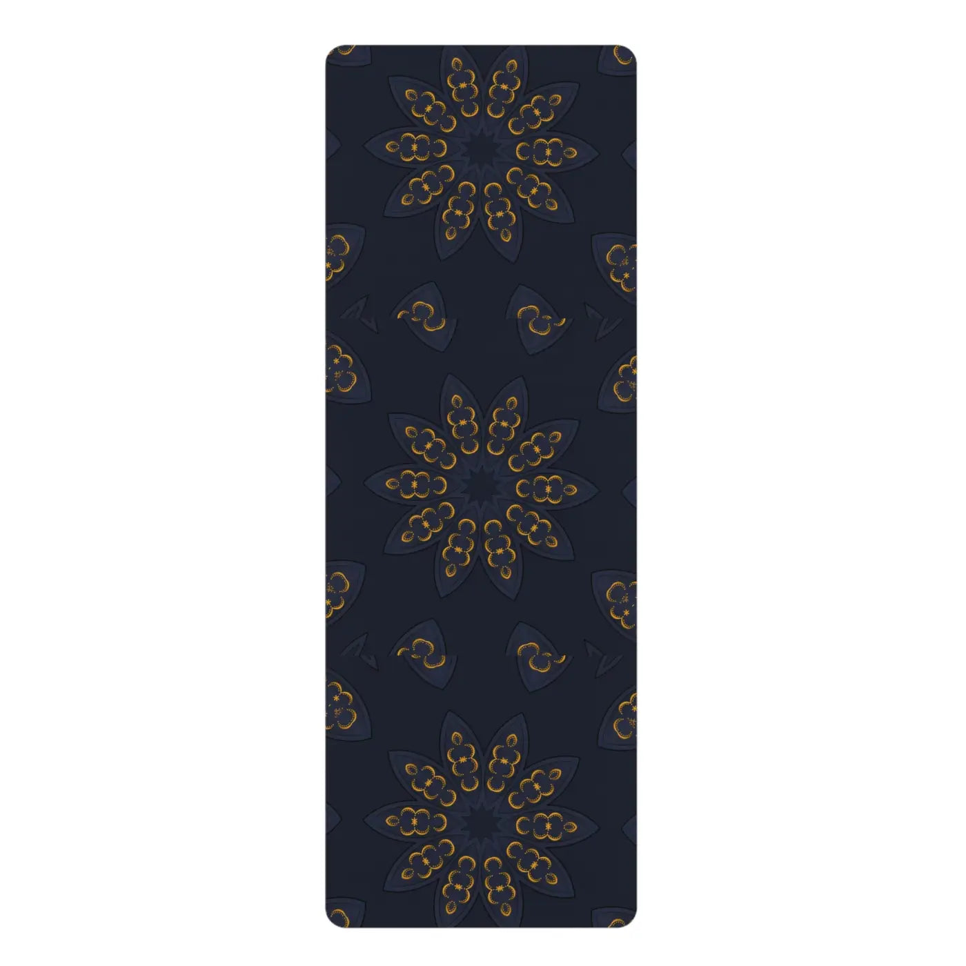 Geometric Rubber Yoga Mat - Navy Blue Design - DipaliZ