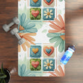 Hearts and Flowers Rubber Yoga Mat - Anti-Slip 24x68 - DipaliZ